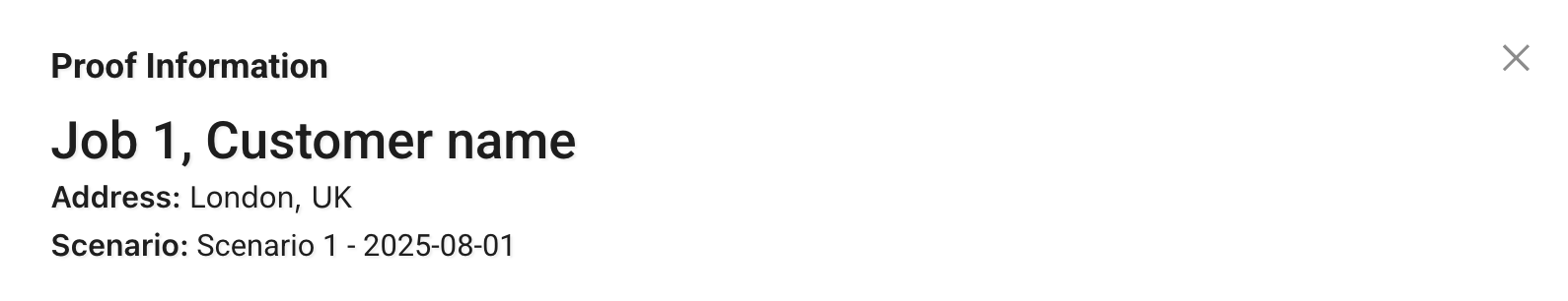 Proof Information – Header