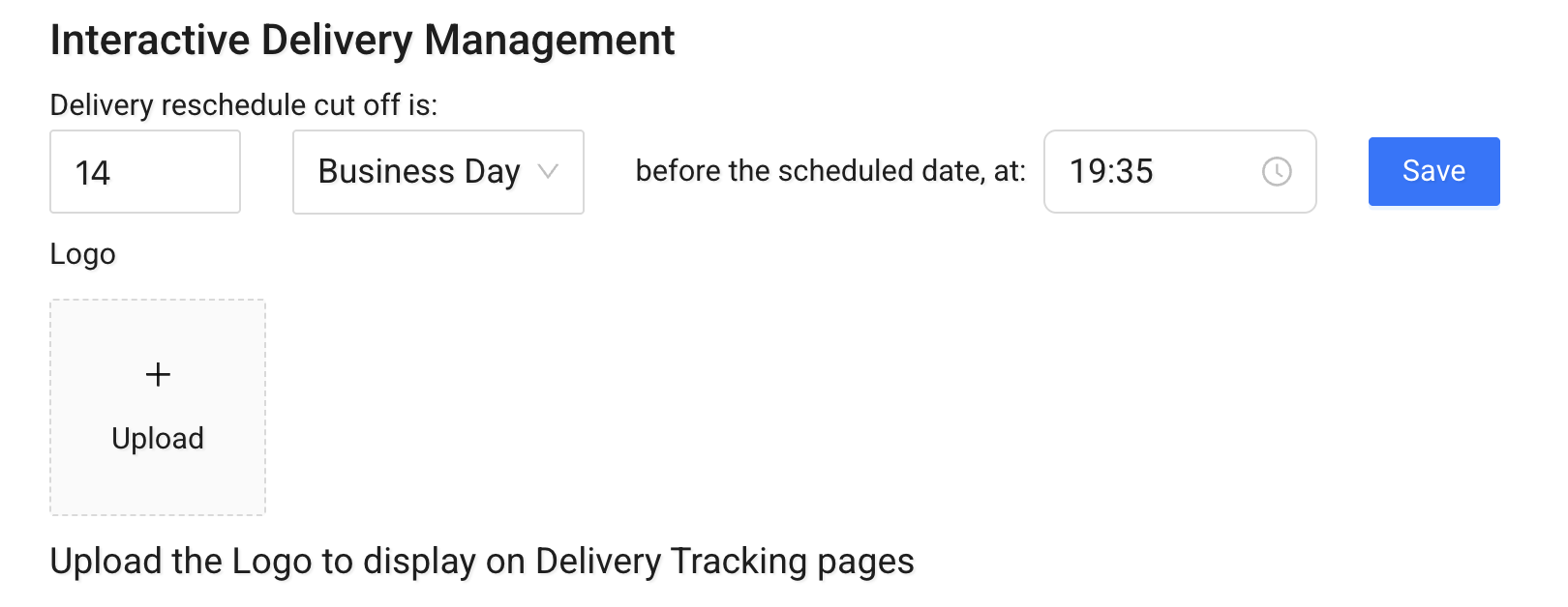 Delivery Tracking – top section