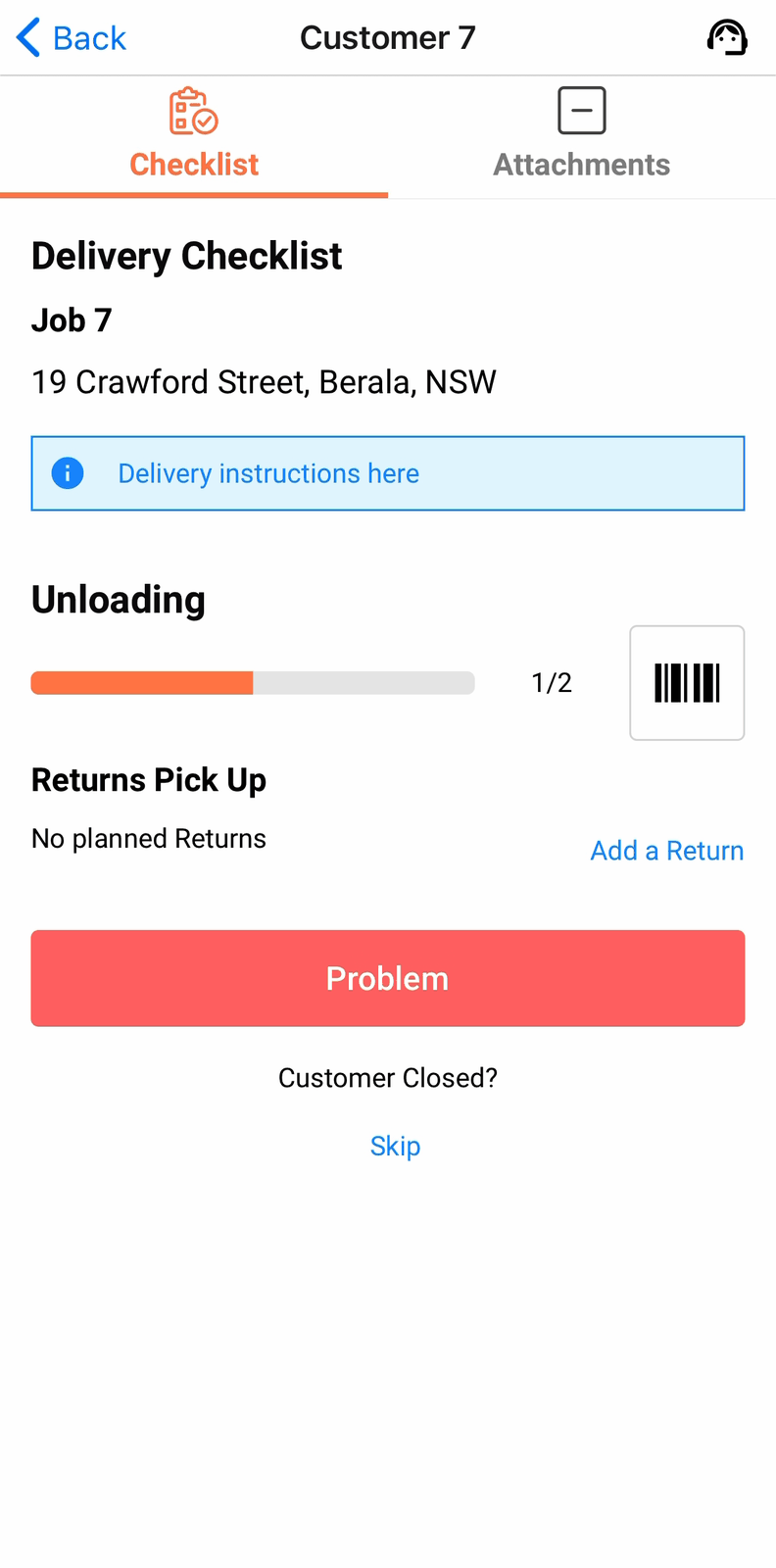 The Delivery Checklist part-scanned, with no Customer Acceptance section
