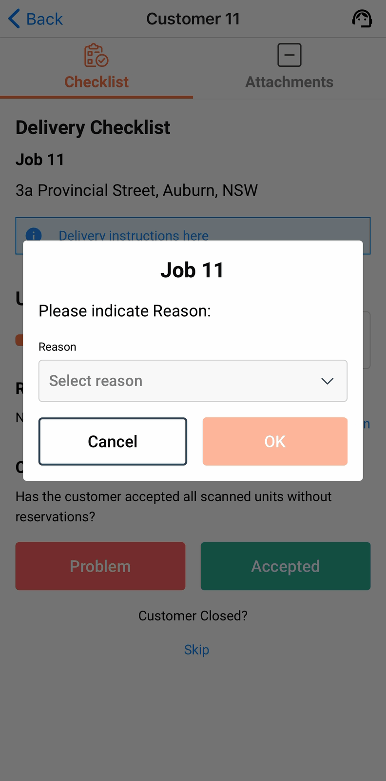 Please indicate Reason, applying one reason across every unit