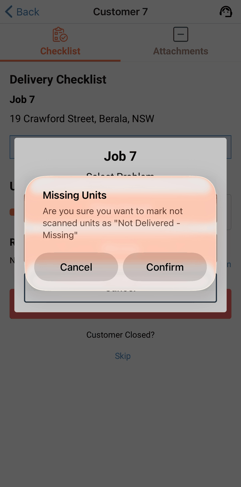 Marking not-scanned units Missing in bulk