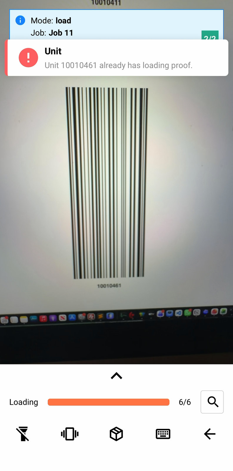 The red Unit already has loading proof error