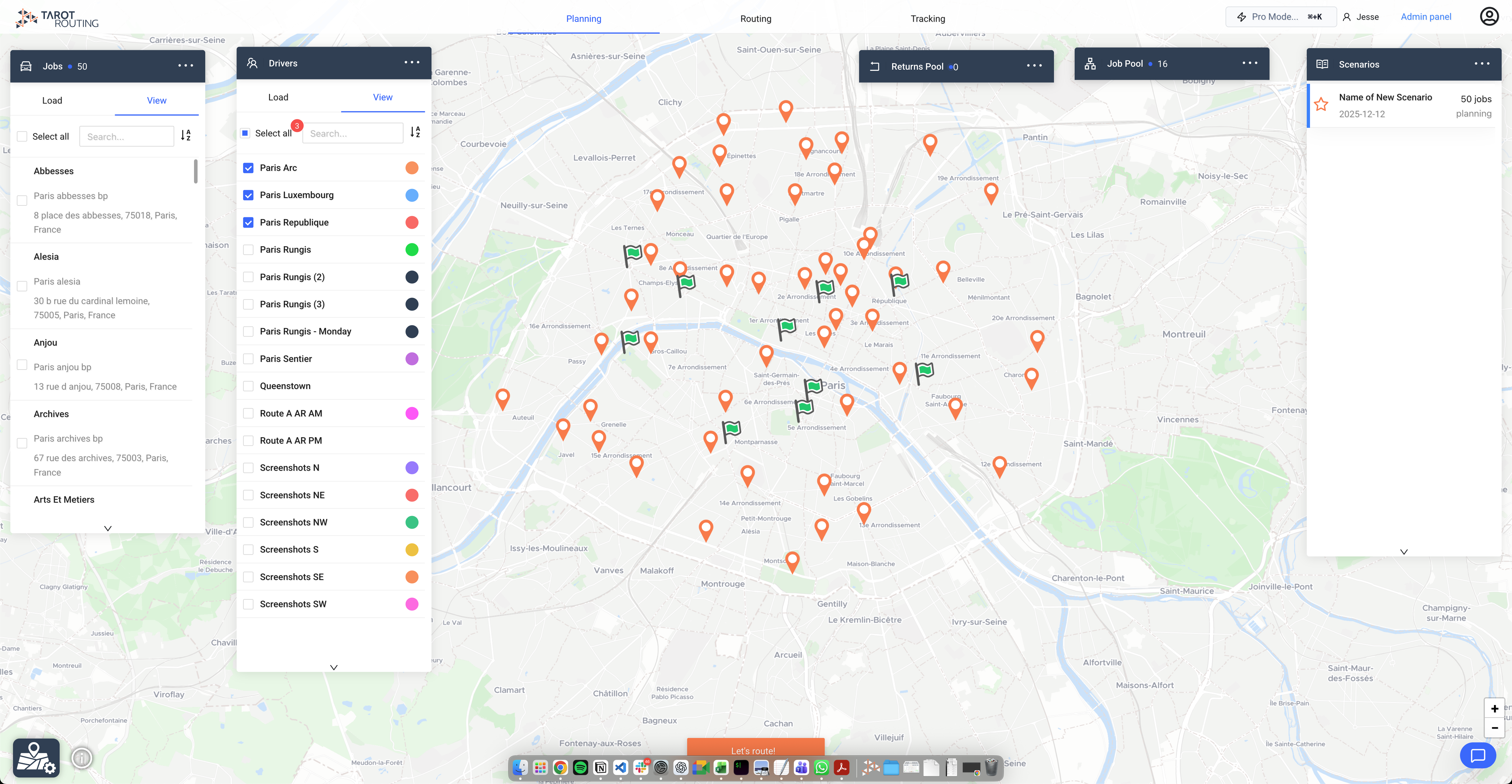 Selecting drivers in planning stage