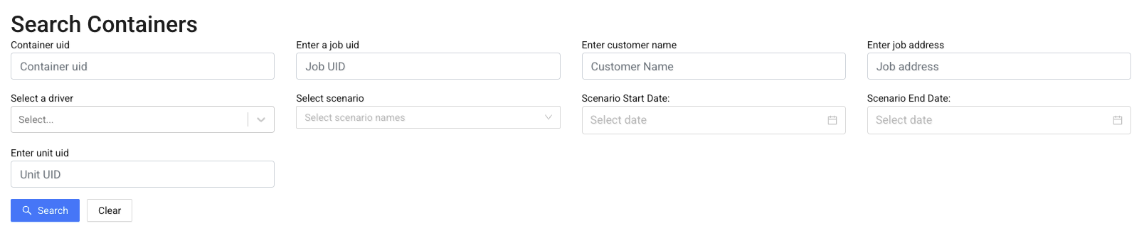 Search containers