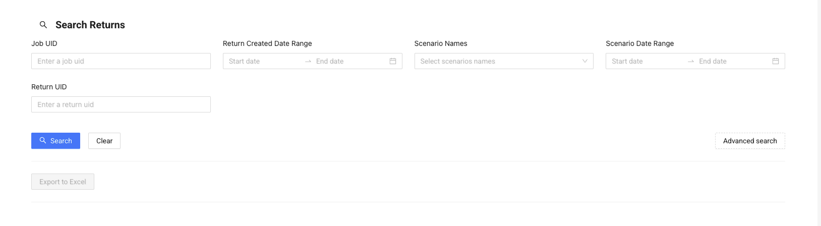 Search returns