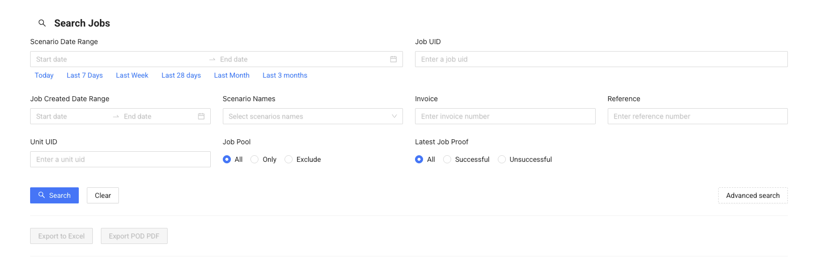Search Jobs page